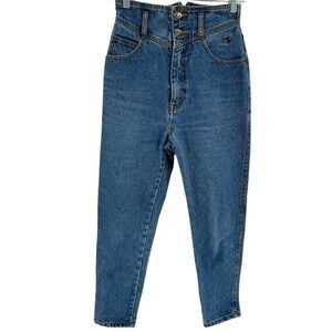 Vintage 80s Retro High Waist South Western Billy Jeans Rodeo Sz 26 Slim Blue